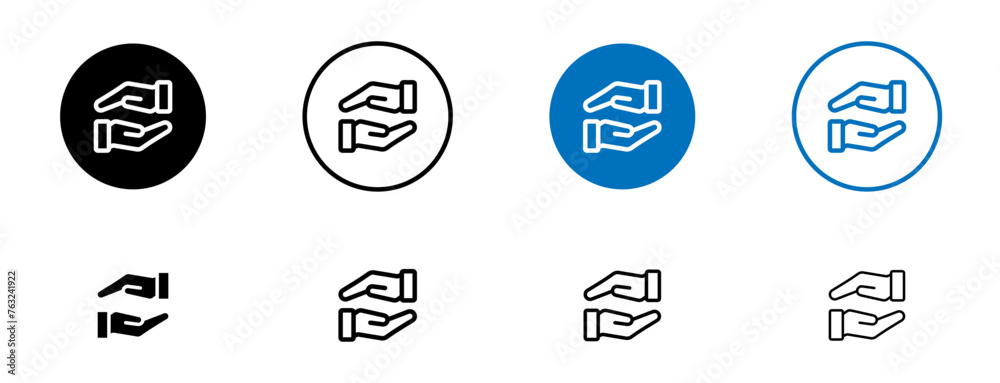 Forgiveness and Promise Gesture Icons. Hand Symbolizing Apology and Pardon