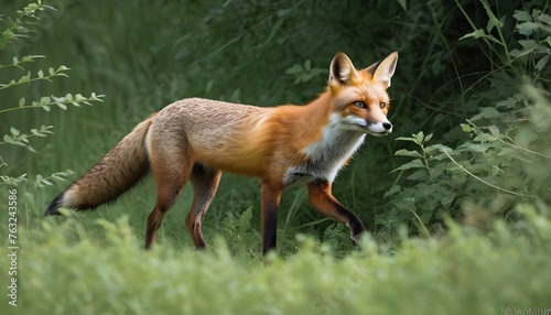 A Fox With Its Sleek Body Darting Through The Unde Upscaled 2 © Tasmia