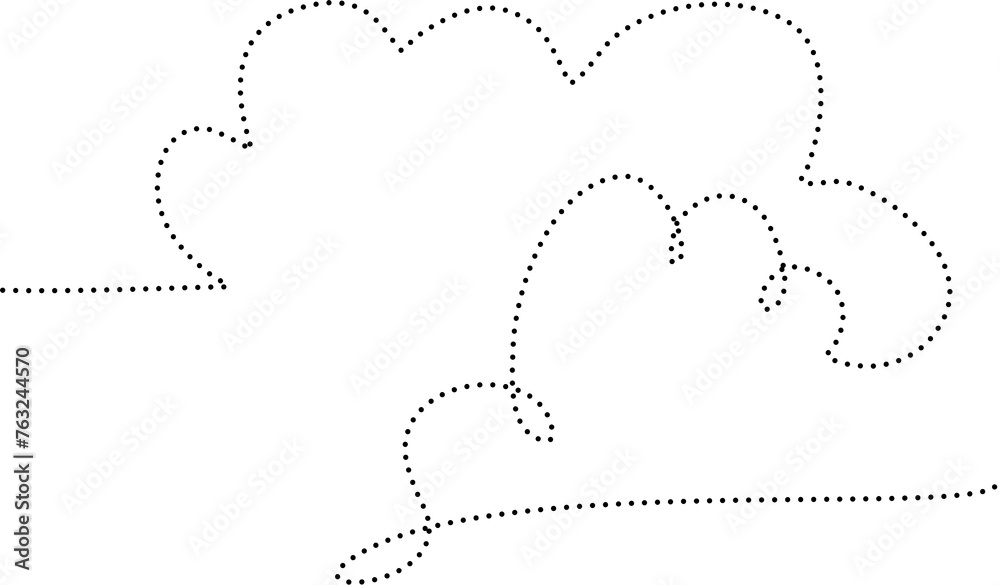 Cloud icon in dot line style Cloud icon in dot line style