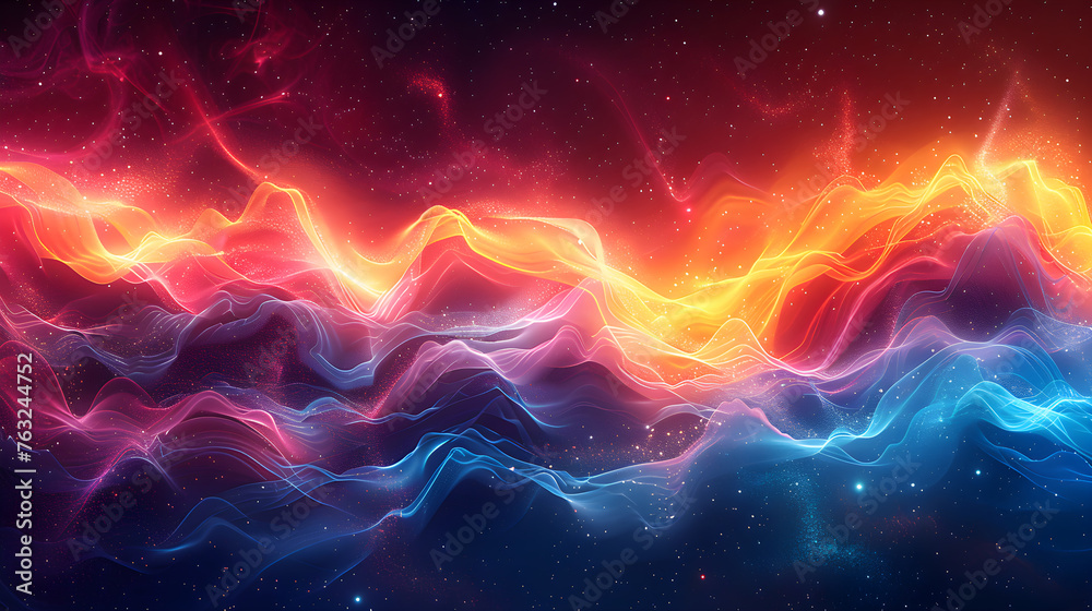The colorful background of outer space gives off a mysterious, fantasy feel. The colorful background of outer space gives off a mysterious, fantasy feel.
