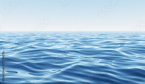 Flat blue water surface with horizon,background for website design,empty space.