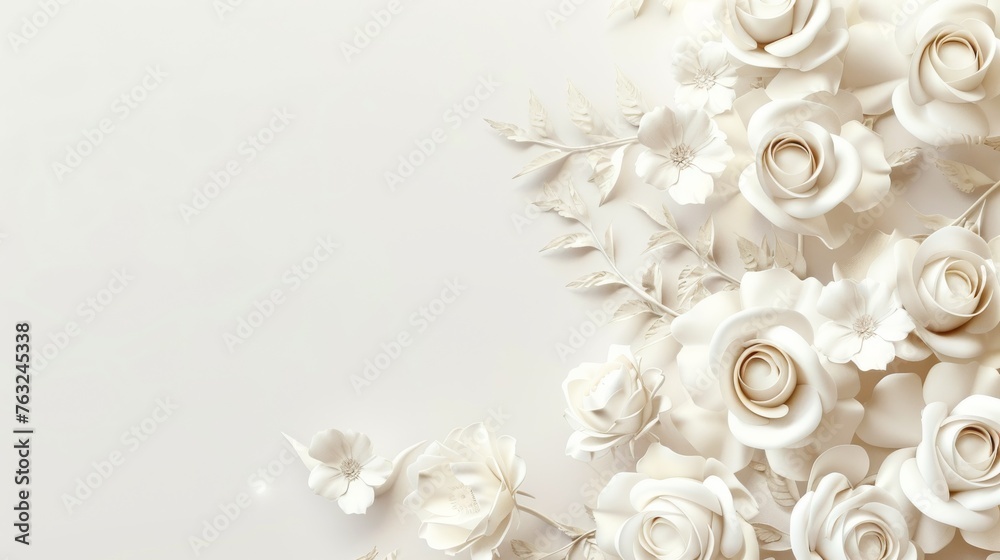 White Flowers Arrangement on White Background White Flowers Arrangement on White Background