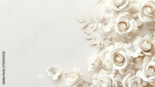 White Flowers Arrangement on White Background