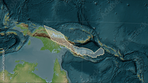 Woodlark tectonic plate on the map