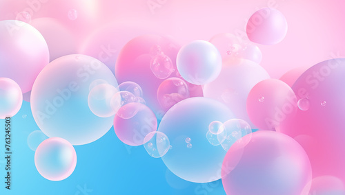 Soothing Pastel Bubbles Floating in a Gradient Dreamspace