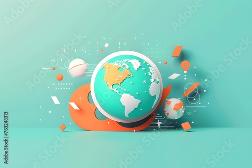 Blue world globe or detailed map background for business presentations, educational concepts, and global communication networks