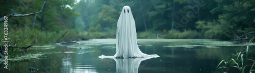 A horror satire about a tech-savvy ghost haunting a lake using encryption to communicate its morbidly humorous demands photo