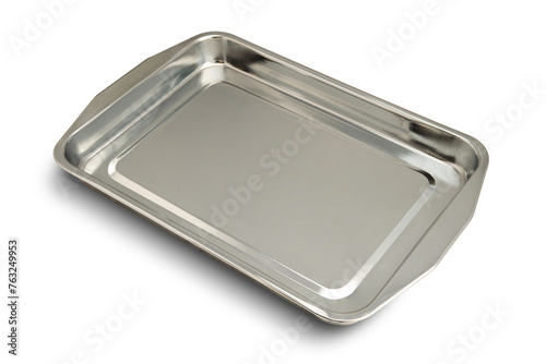 stainless tray isolated on white background. This has clipping path.
