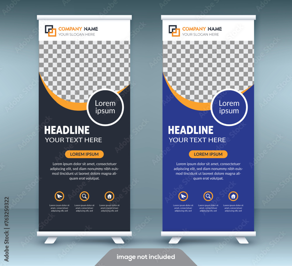 Fototapeta premium Business Roll Up Standee Design Banner Template Presentation and Brochure Flyer