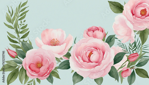 Watercolor floral illustration set