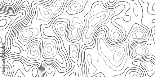 Abstract topographic contours map background. Topographic map white abstract background with contour lines. Black and white abstract background vector, Abstract topographic contours map background 