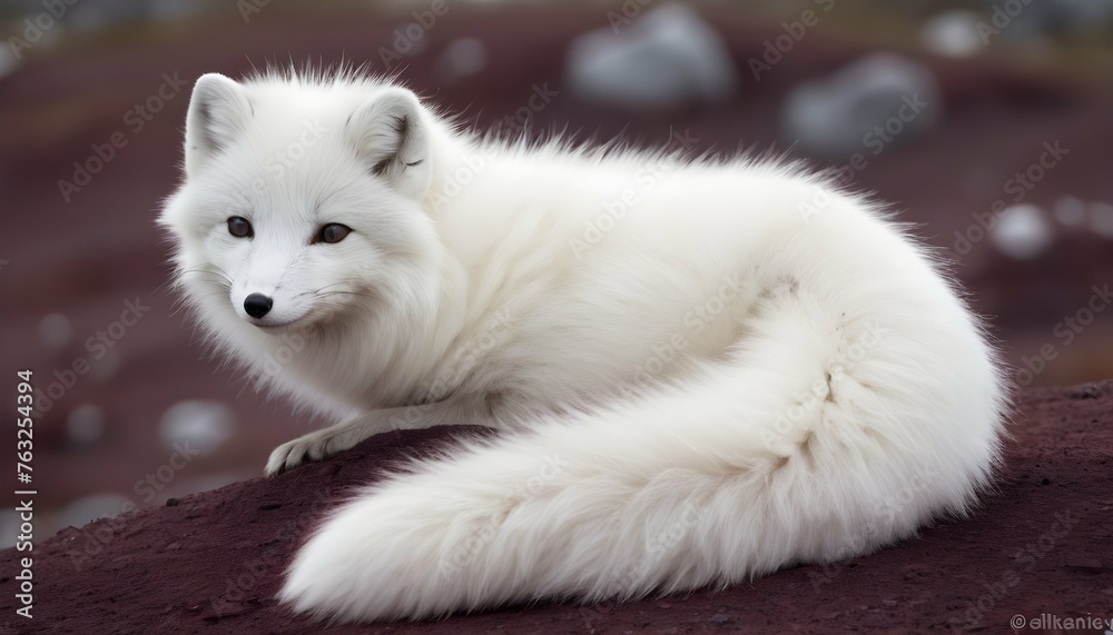 An Arctic Fox With Its Tail Curled Around Its Body Upscaled 4