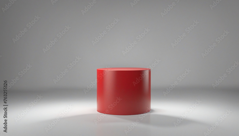 Empty red 3D round podium, pedestal or pedestal to place product Empty red 3D round podium, pedestal or pedestal to place product