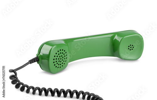 Vintage green telephone handset isolated on a transparent background png