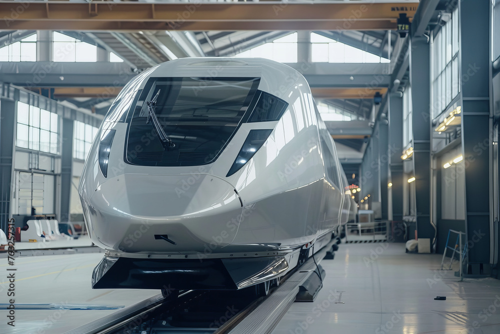 Futuristic High-Speed Train Ready for Deployment - Industrial Banner