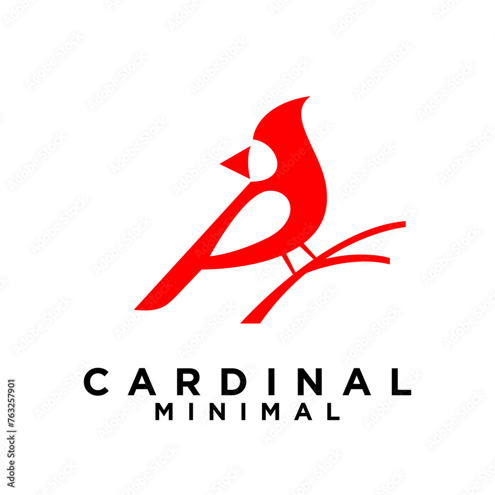 Fototapeta premium cardinal bird logo icon vector illustration template