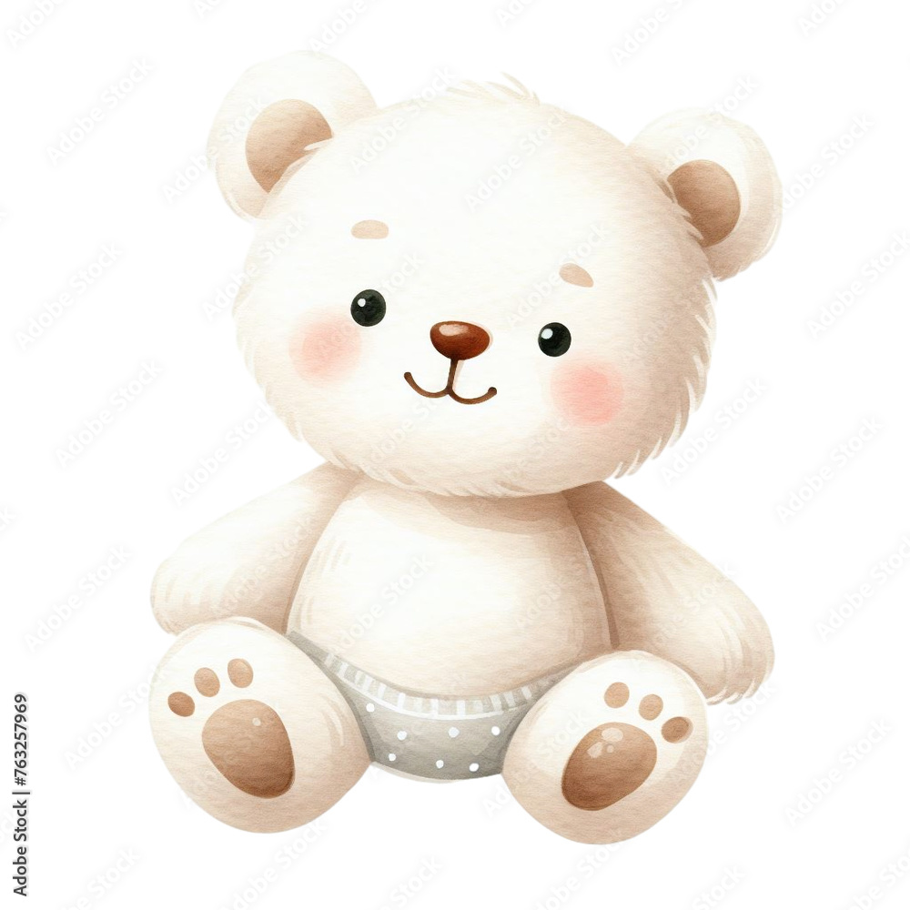 graphic of a white baby teddy bear on an isolated background graphic of a white baby teddy bear on an isolated background