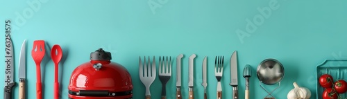Barbecue and grilling tools  Pop art stories   , photo