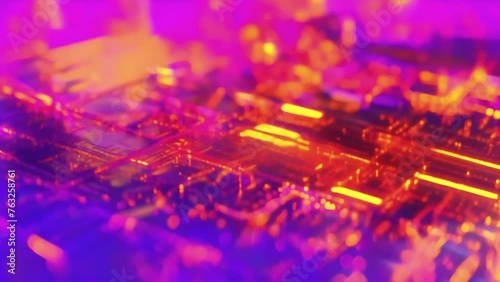 A closeup of a tiny semiconductor chip representing the microscopic size of quantum dots and how they enable the creation of thinner and more efficient screens. photo