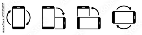 cell phone rotation icon vector. symbol, sign photo