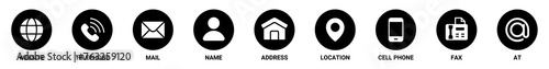 contact icon vector set. symbol, sign