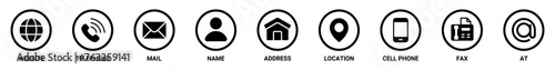 contact icon vector set. symbol, sign
