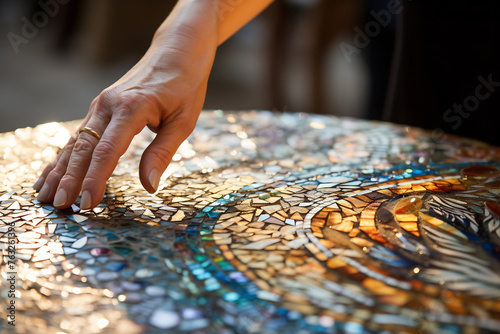 Person touching table