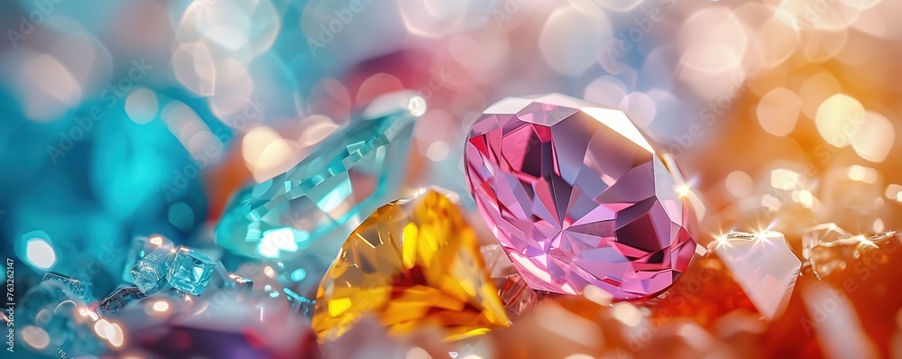 Background with shining colourful beautiful gems and crystals. Background with shining colourful beautiful gems and crystals.