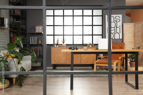 Modern home office interior...