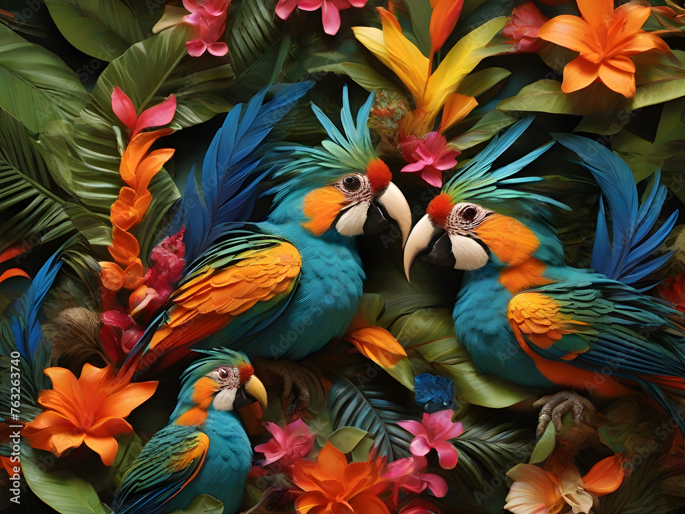 Fototapeta premium blue and yellow macaw ara ararauna