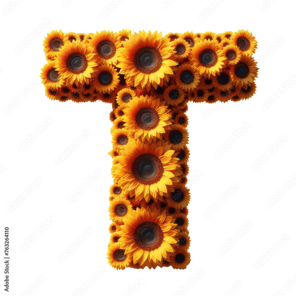 Isolated Floral Letter on a Clear PNG Canvas, Generative AI Isolated Floral Letter on a Clear PNG Canvas, Generative AI