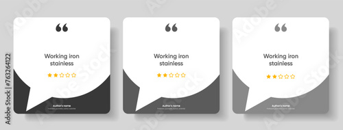 3D bubble testimonial banner, quote, infographic. Social media post template designs for quotes. Empty speech bubbles, quote bubbles and text box. Vector Illustration EPS10.