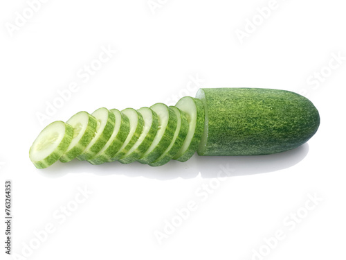 fresh cucumber slice, transparent backgroundund photo