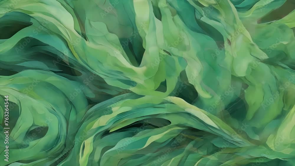 Monochrome green background abstract, watercolor painting and grunge texture with looping motion.
