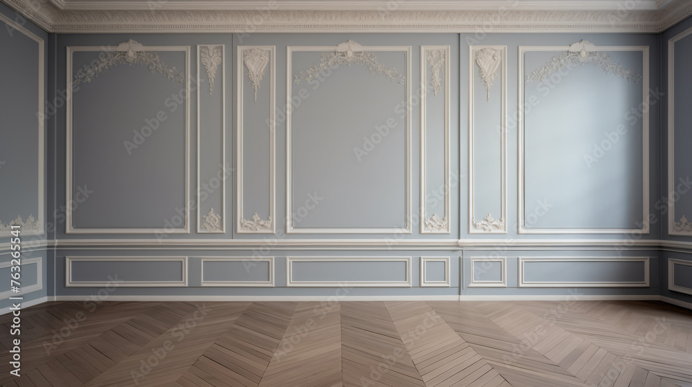 A large room with white walls and a wood floor. The room is empty and has a very clean and elegant look A large room with white walls and a wood floor. The room is empty and has a very clean and elegant look