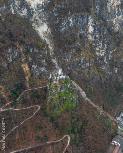 Aerial view of Haderburg castle, Salorno, South Tyrol, Italy. photo