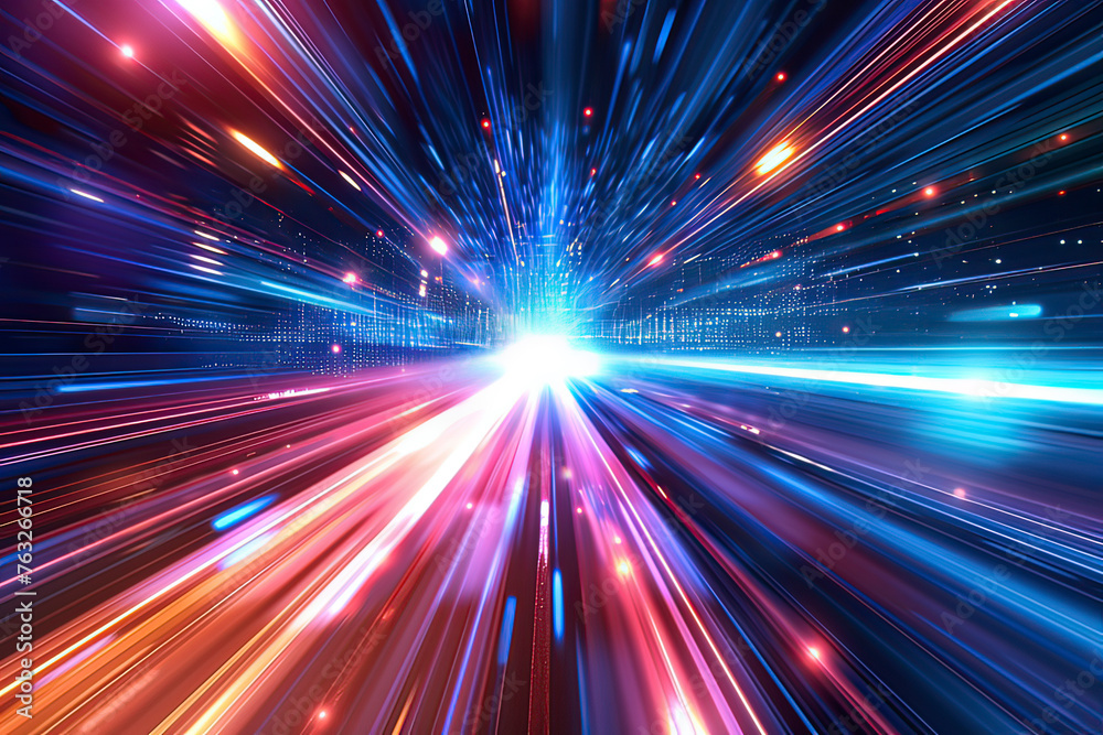 Fototapeta premium Light background crossing time and space. AI technology generated image