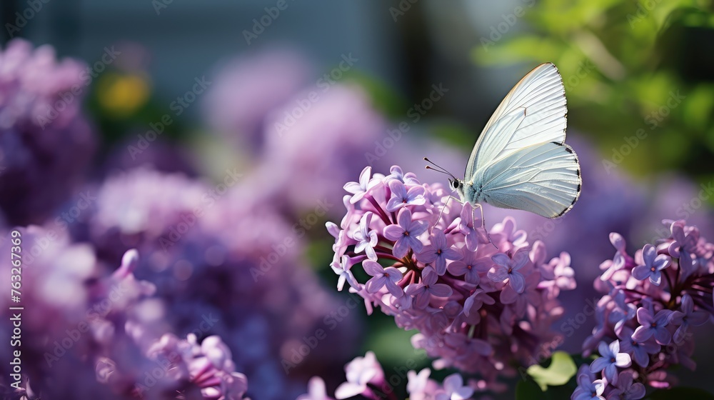 Naklejka premium butterfly on flower