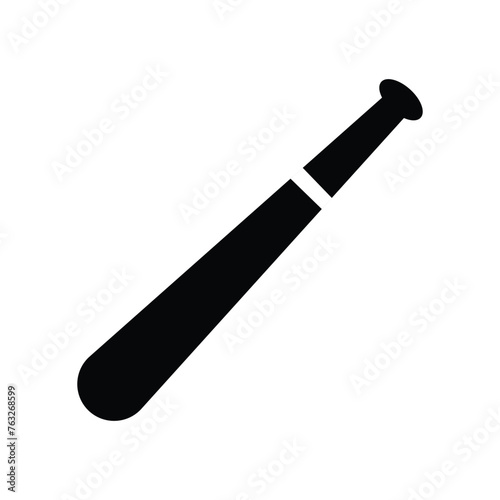 Baseball bat icon. Simple illustration of baseball bat vector icon for web design isolated on white background. Vector illustration. Eps file 214. photo