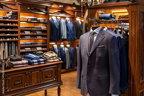 Business men's suit store indoor. AI technology generated image © onlyyouqj