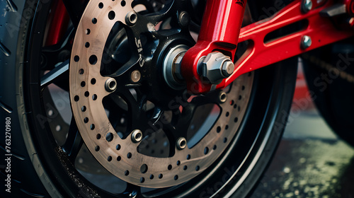 Change the brake pads on a sports motorcycle.