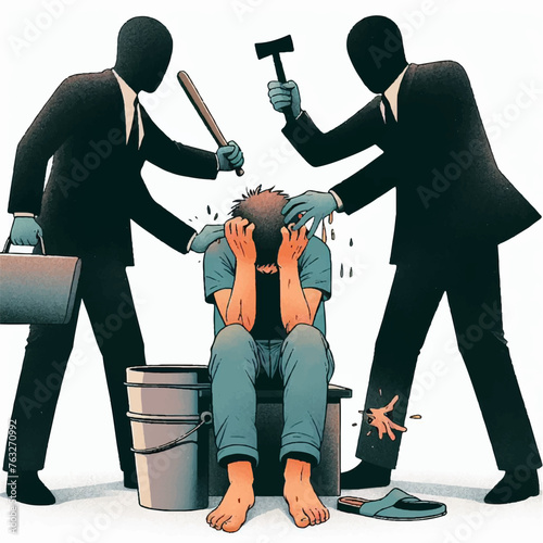 Stop violence and abuse illustration 