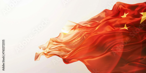 China - flag with copyspace for your text, white background.