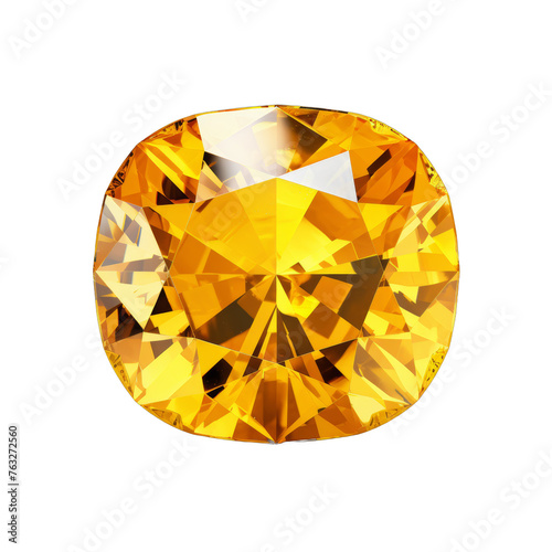 Yellow Sapphire isolated on transparent background
