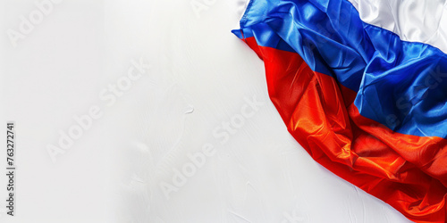 Russia - flag with copyspace for your text, white background. photo
