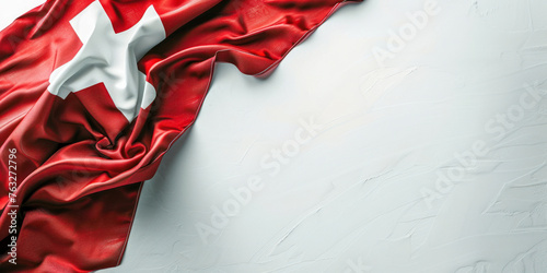 Switzerland - flag with copyspace for your text, white background.
