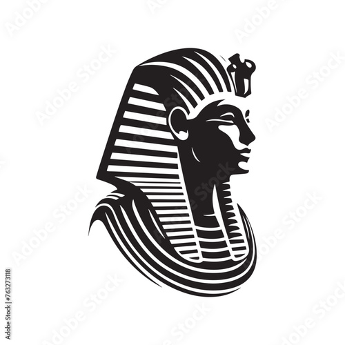 Revered Akhenaten Silhouette Tribute - Honoring the Legacy of Pharaohs in Illustration - Minimallest Akhenaten Vector - Egyptian Silhouette
