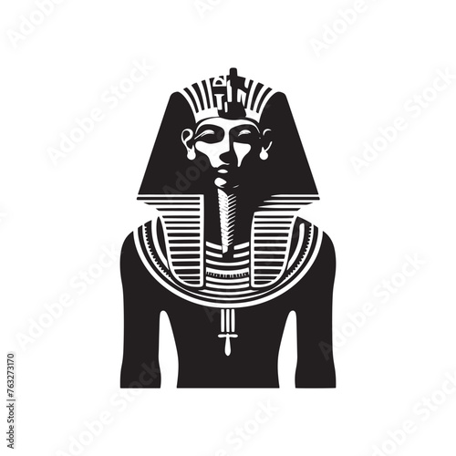Ethereal Akhenaten Silhouette Composition - Conjuring the Spiritual Essence of Ancient Rulers in Illustration - Minimallest Akhenaten Vector - Egyptian Silhouette
