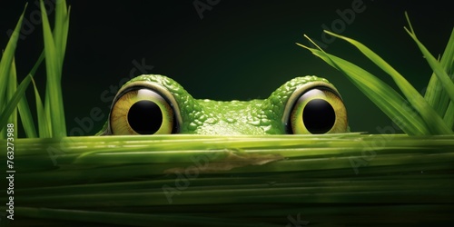 Frog peeking out background photo