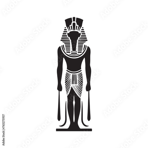 Hatshepsut Silhouette Ensemble - Illuminating the Legacy of Egypt's Trailblazing Queen with Hatshepsut Illustration - Minimallest Hatshepsut Vector - Egyptian Silhouette
